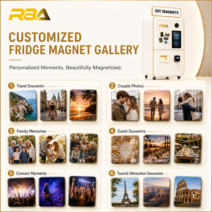 RBA F Series DIY Fridge Magnet Photo Booth – Self-Service Magnet Printing Kiosk