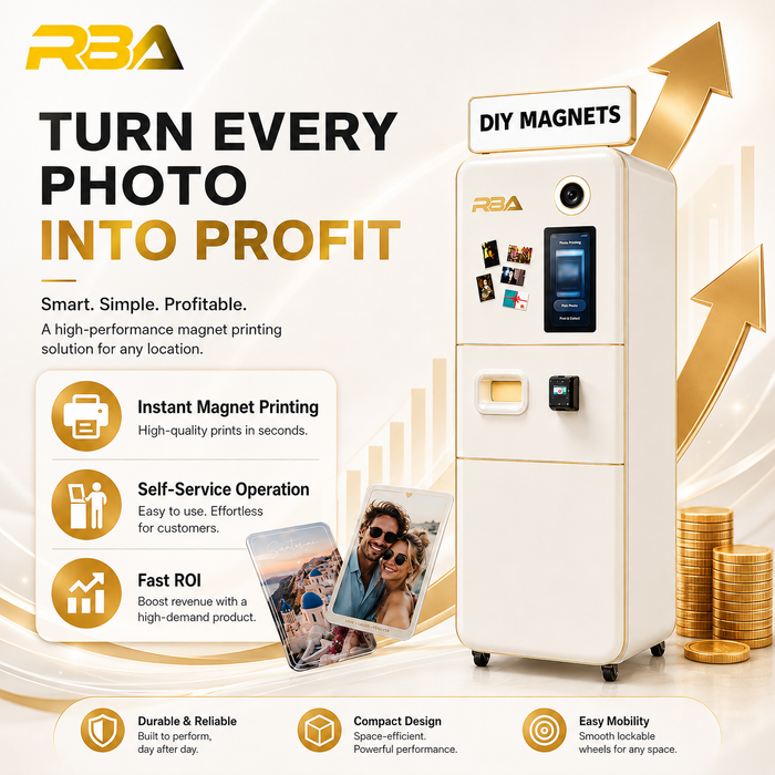 RBA F Series DIY Fridge Magnet Photo Booth – Self-Service Magnet Printing Kiosk