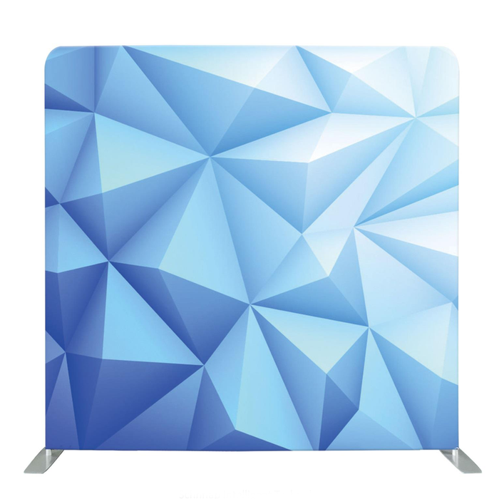 8ft x 8ft Single Sided Printing Blue Abstract Geometry Cover Tension Fabric Backdrop with Aluminum Frame