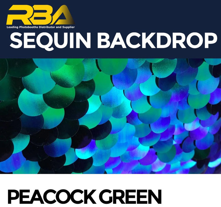 Peacock Green Sequin Wedding, Birthday and Corporate Event Backdrop