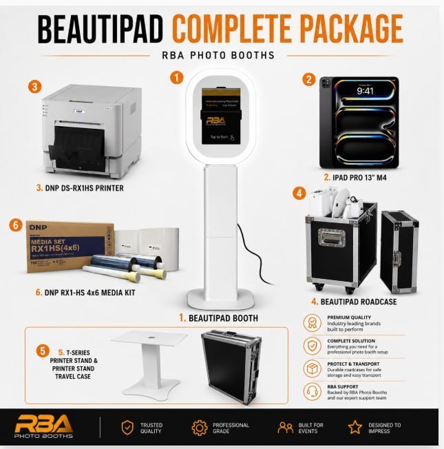BeautiPad Complete Photo Booth Package with iPad Pro 13" M4 + DNP Printer