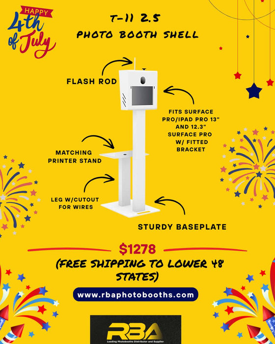 4th of July SALE !  T-112.5 Photo Booth Shell (Black or White Available)