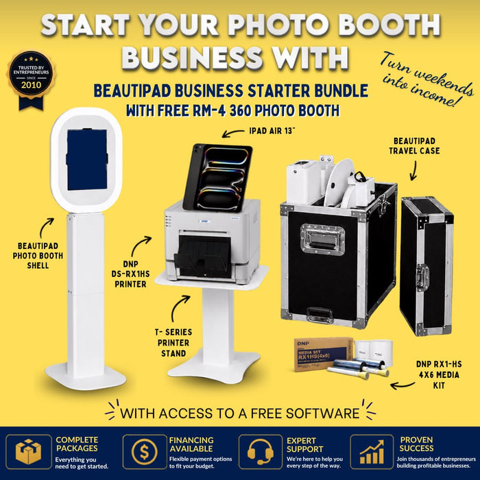 BeautiPad Complete Photo Booth Package with iPad Air 13" + DNP Printer with FREE RM-4 360 Photobooth