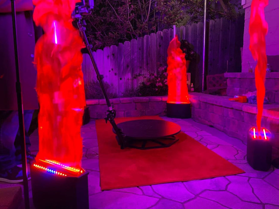 Juego artificial de 2 luces LED con efecto de llama de fuego de seda con estuche de carretera (1 estuche)